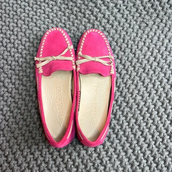 Vera Wang Fuchsia Pink Suede Loafers Slip On Shoes Women Size 6 M, Made in Italy - Picture 6 of 14